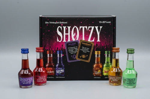 SHOTZY- 20 Likörflaschen mit Trinkspiel | Wahrheit oder Pflicht